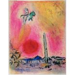 Marc Chagall. La place de la Concorde. Farblithographie. 1963. 39,0 : 30,0 cm. Eins von 20