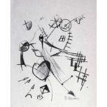 Kurt Schwitters. Komposition mit Kopf im Linksprofil. Lithographie. 1921. 24 : 20 cm (37,8 : 27,3