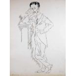 George Grosz. Dr. Breitscheid. Der schöne Rudi. Rohr- und Tuschfeder. 1923. 65,1 : 52,3 cm.
