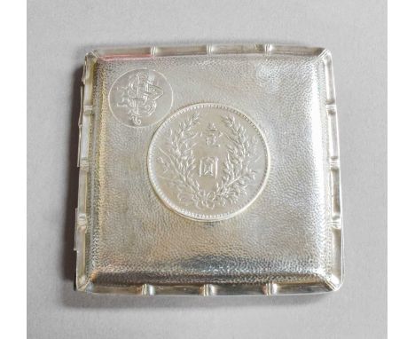 A Chinese Export Silver Cigarette-Case, Retailed by Ye Chang, Tianjin, First Quarter 20th Century, square with an overall ham