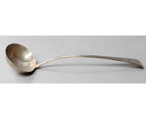 A George III Silver Soup-Ladle, by Thomas Wilkes Barker, London, 1808, Old English pattern, later engraved with an initial 'W