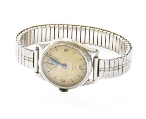 A Steel Omega Wristwatch, circa 1940Diameter of the case without the crown, 30mm