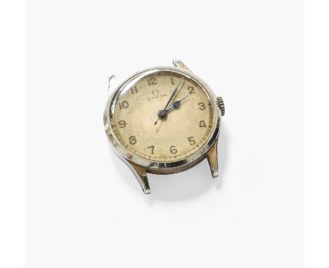 A Second World War period Omega wristwatch, circa 1940Case with surface scratches, case with minor dents in parts, plexi glas