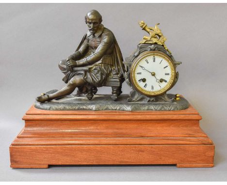 A Victorian Figural Striking Mantel Clock
