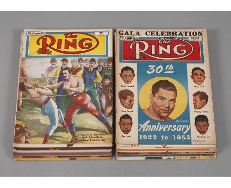 Konvolut Box-Zeitschrift "The Ring"14 Stück, Jan., Feb., Jun., Jul., Aug., Sept., Oct., Nov., Dec. 1951; Feb., Mar., May, Jun