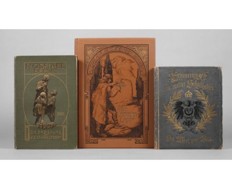 Drei Bücher Erziehung um 1900Erinnerungen an meine Schuljahre in Wort und Bild (Clotilde Frey, B. Plockhorst, R. Knötel, B. P