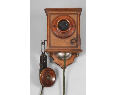 Wandtelefonum 1920, gemarkt Siemens & Halske Berlin sowie R. Stock & Co. Berlin und zusätzlich AG ACT.Ges. Mix & Genest Berli