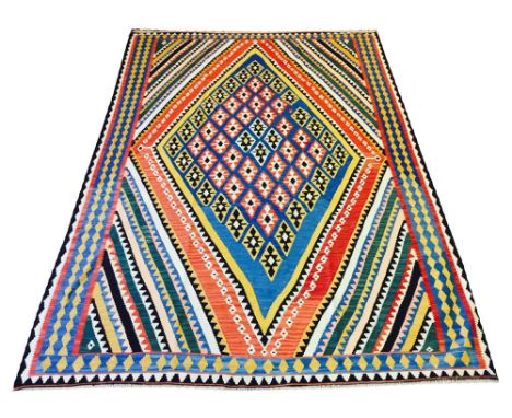 VINTAGE CAUCASIAN KILIM, 300cm x 197cm, in a fusion of contemporary colour.