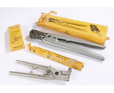 Bergeon tools, to include No. 6496 pliers for cutting metal bracelets, No. 2930 graver, No. 30669-4 Presto No.4 tool for remo
