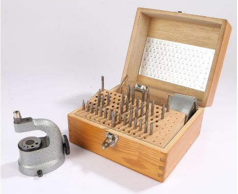 Boley &amp; Leinen watchmaker's staking set, housed in a wooden boxnumerous accessories missing from set, contains 40 tools
