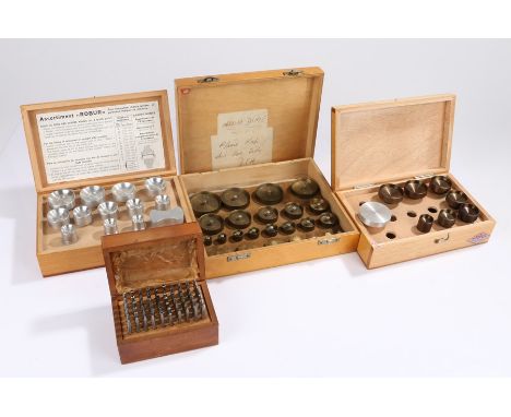 Watchmaker's staking set containing 60 bits, three Robur and other case and glass press sets, all cased (4)Tools are in used 