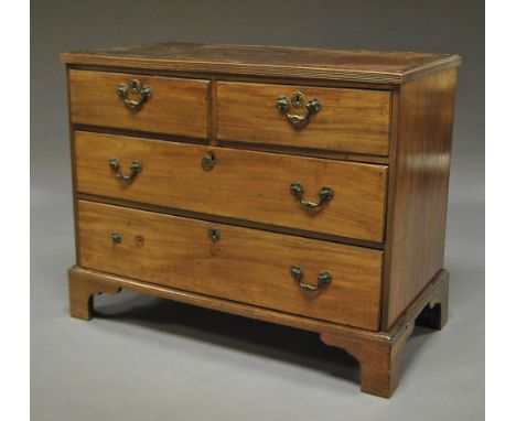 An early 19th century mahogany chest of drawers, two short drawers over two long, on bracket feet, 87 cm high x 108 cm wide x