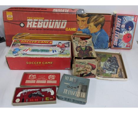 Mixed boxed toys to include a Rosko McGregor battery operated figure, Chad valley soccer game and other timesLocation: 