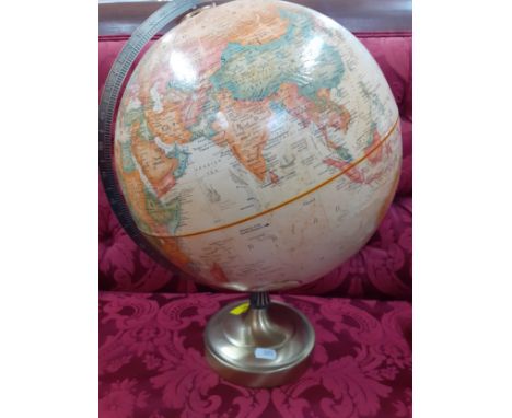 A vintage Replogle Legend 12" World Classic globe on a brass effect base, 17" high.Location: RWF 