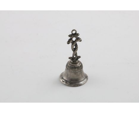 A LATE 18TH CENTURY SPANISH BELL. the handle cast in the form of two entwined serpents, assay master's mark mis-struck, maker