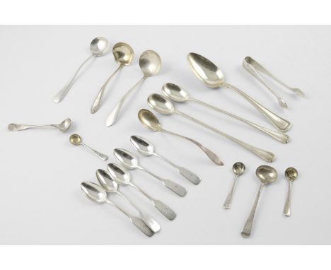 NORTH AMERICAN FLATWARE:-. a pair of long-handled ice tea/coffee spoons, by Tiffany &amp; Co, NY, a pair of sugar tongs by th