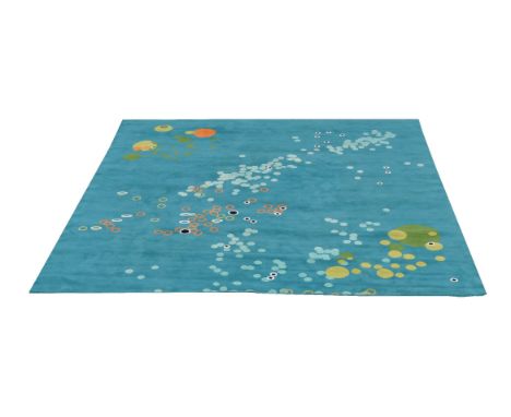 A carpet, early 21st century, perhaps Nepalese, abstract design on a light blue ground, no label, 375cm x 439cm