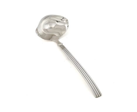 Georg Jensen, a Danish silver Bernadotte pattern soup ladle, post 1945 stamped marks, design no. 9, designed by Sivard Bernad