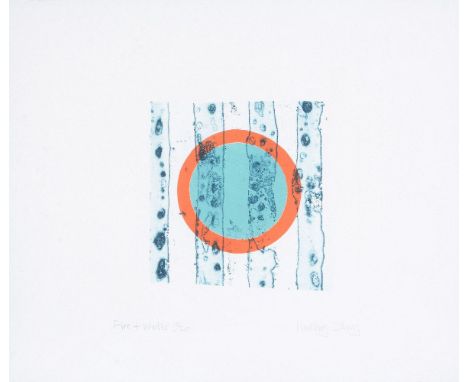 Lesley Davy (British b.1953)   Fire + Water   Relief print in colours   Signed in pencil, titled and numbered 10/20   Sheet: 