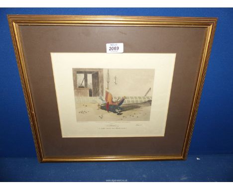 A framed and mounted Engraving by N. Fielding titled 'Throats Omighty Caesar, Dost Thou Lie So Low?', published by R. Ackerma