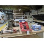 Hilti PR16 Laser and Stand, Ryobi Chain Morticer. Virutex Ovvo Ab181 Unit, Master HKP350 Glue Gun.