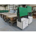 2 x Mobile Wood Top Work Benches, 2 x A-Frame Mobile Units with Six Drawers.