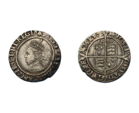 Elizabeth I (1558-1603) Sixpence 1567 third and fourth issue intermediate crowned bust 4B left Tudor rose behind rev. shield 