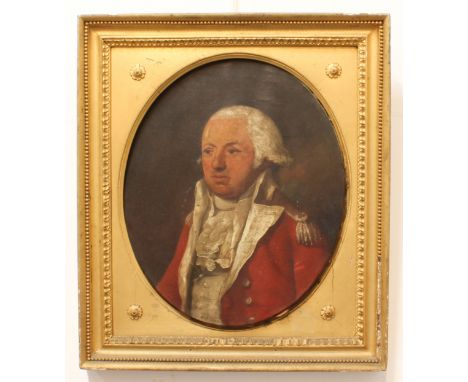 Late 18th century British School 'John Vaughan, 3rd Earl of Carbery' oil on canvas portrait laid onto panel, later title labe