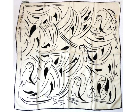 A vintage Richard Allen silk scarf, circa 1970s, signed and with R. Allen label (approx. 72 x 72 cm).* Condition: Some marks 
