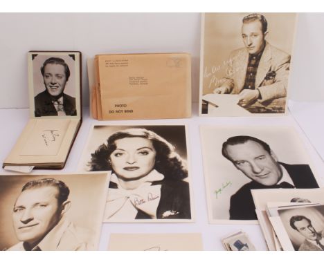 A 1950s autograph book and 27 loose similar period auto-signed photo-postcards (mostly 14 x 9 cm) of screen, radio and sports