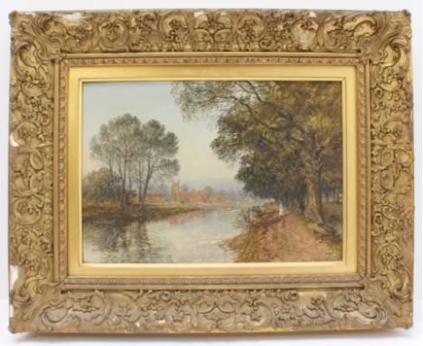 ALFRED DAWSON (British, act.1858-1922) -&nbsp;'Isleworth',&nbsp;oil on panel, signed and dated 'Oct. 1879' lower right (17.25