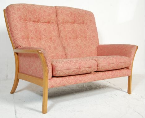 Lucian Ercolani - Ercol - An original vintage 1960's mid 20th Century beech and elm framed two seater sofa settee having stun