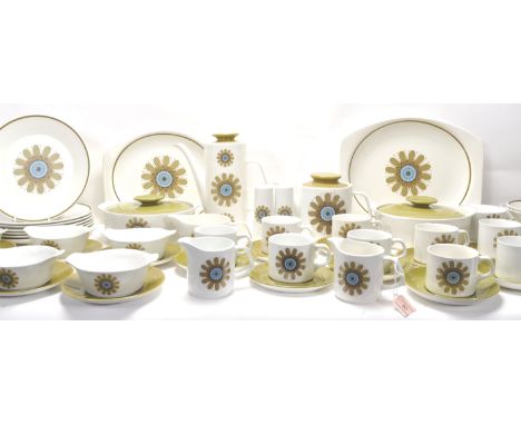 A extensive mid 20th Century 1960's English J. &amp; G. Meakin Studio china part dinner / tea and coffee service having flora