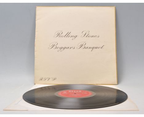 A vinyl long play LP record album by The Rolling Stones – Beggars Banquet – Original Decca 1st U.K. Press –&nbsp; LK 4955 Ste