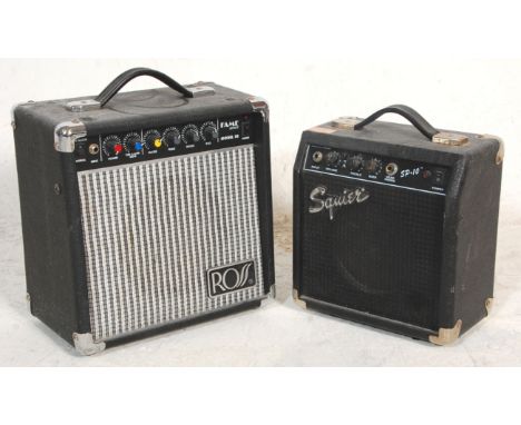 Two guitar amps to include a Squire SP-10 and Ross Fame Series Model 10.&nbsp;&nbsp;