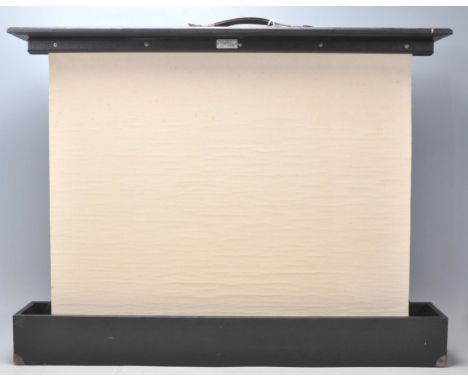 A lovely vintage Celfix portable pop up screen within a fitted leather case.&nbsp;