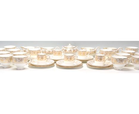 Wedgwood Gold Damask -&nbsp;A Fine Bone China English part tea service by Wedgwood in the Gold Damask pattern. The service co