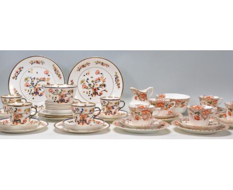 Two late 19th / early 20th Century Victorian tea services to include a Royal Albert transfer printed red and brown floral tea