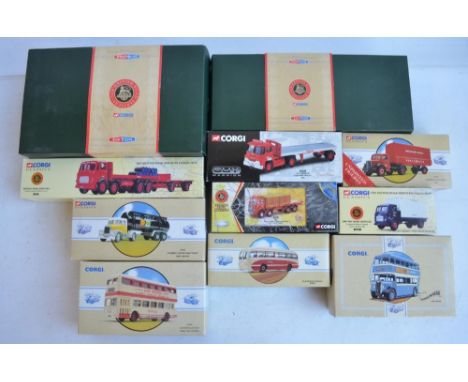 Collection of limited edition 1/50 scale diecast truck and bus models from Corgi to include Premium Edition British Road Serv