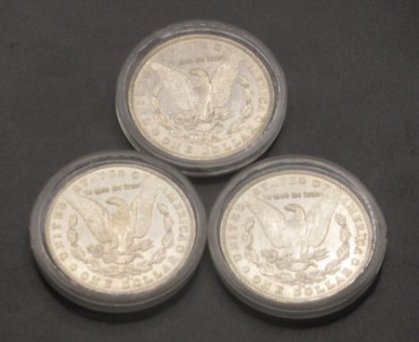 Carson City Mint - 1879 silver dollar, 1881 silver dollar and a 1889 silver dollar, all encapsulated (3)&nbsp;(coins weight 2