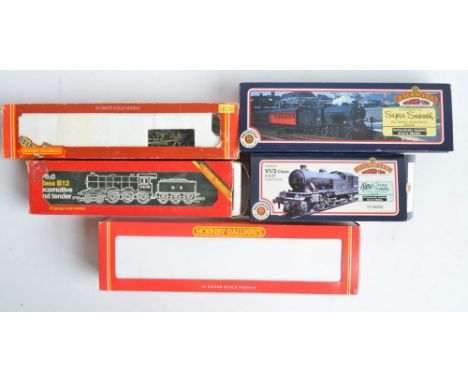 Five boxed OO gauge electric steam train models to include Hornby limited edition R2083 LMS black Class 5 4-6-0 5379 (376/150