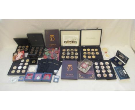 Assorted collection of coins to inc. cupro-nickel plated coins, circulated British coins, commemorative 50ps, The Bradford Ex