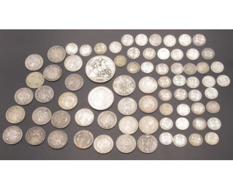 Collection of Queen Victoria to Pre-1920 GB silver content, shillings, 3 pences, etc. (gross 8.3ozt)