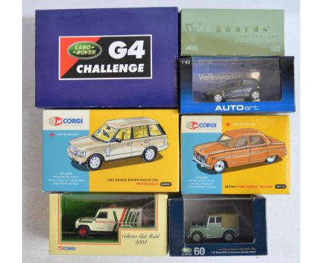 Seven quality diecast model cars from Corgi, Autoart, Lledo and Oxford, mostly 1/43 scale to include Corgi 50th anniversary l