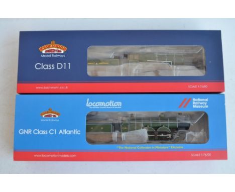 Two OO gauge electric steam train models from Bachmann to include 31-760NRM (National Railway Museum exclusive) GNR lined gre