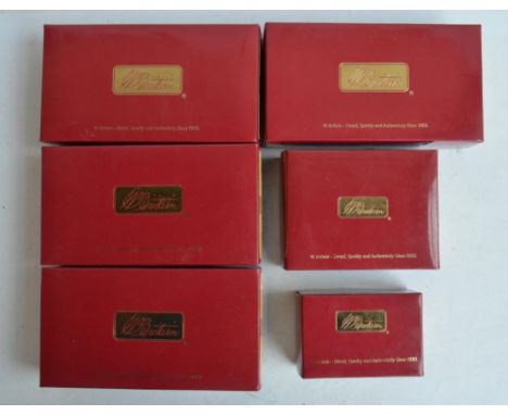 Six boxed 1/32 scale/54mm painted metal Napoleonic War figure sets from W Britain's, mostly French Line Infantry at Hougoumon