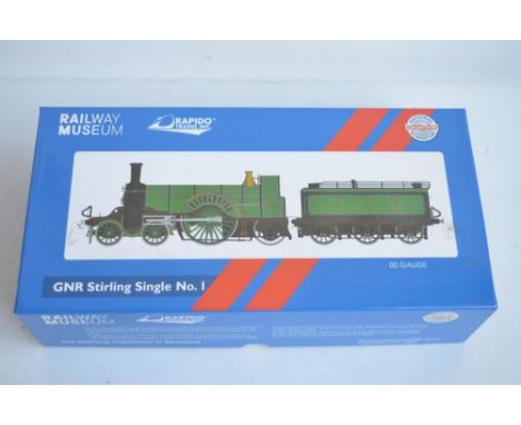 Rapido Trains Inc/Railway Museum excellently detailed OO gauge DCC Ready GNR Stirling Single No1 (item no 449366), model in a