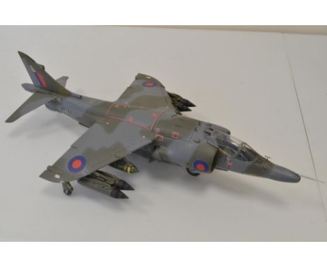 Built Airfix 1/24 scale Harrier GR3, sprayed finish, some loose/bagged parts, A/F