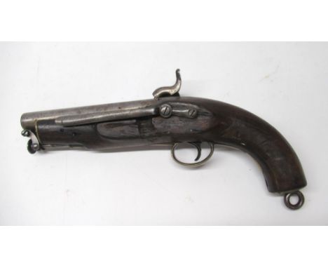 A .56" 1839 pattern percussion Sea Service or Coast Guard belt pistol, the 6" barrel bearing Tower proof and various inspecto