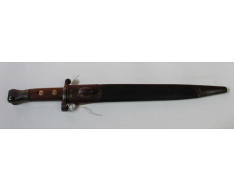 British 1888 pattern Lee Enfield type II bayonet, complete with original scabbard. With Victoria Rex reign mark, Wilkinson Sw